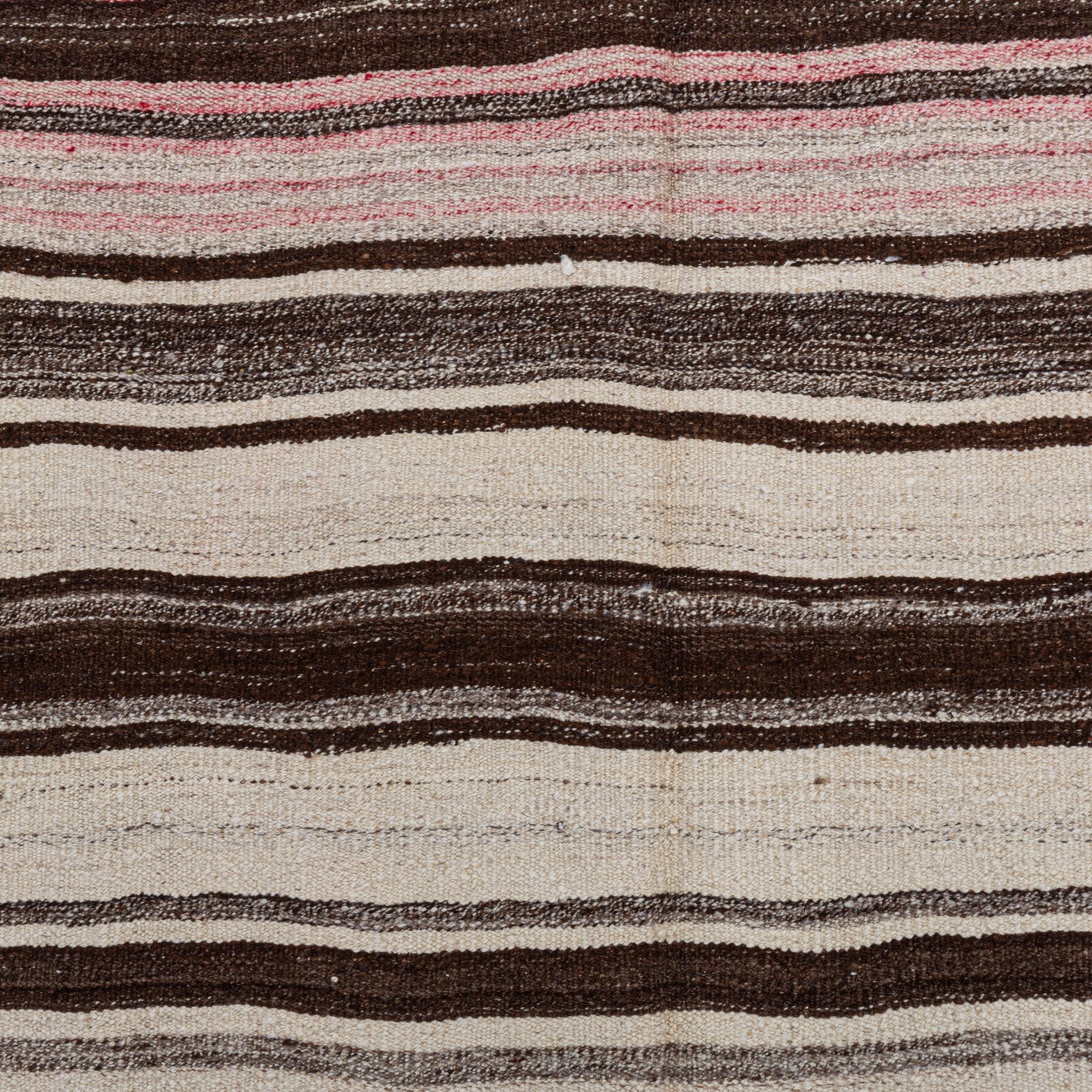 Wide Kilim Runner from Konya, Central Anatolia, Turkey, Mid-20th C For Sale 2