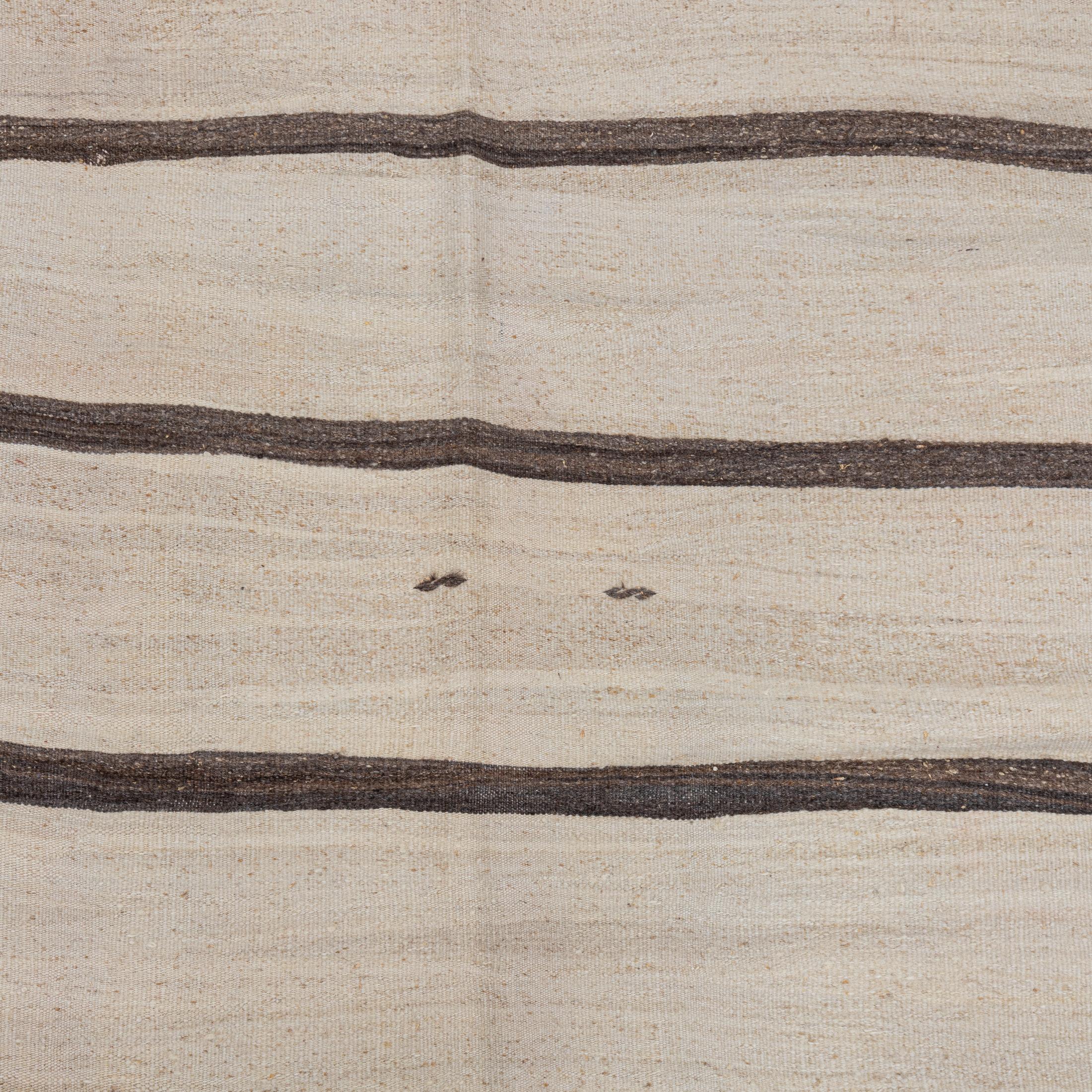 Wide Kilim Runner from Konya, Central Anatolia, Turkey, Mid-20th C For Sale 2