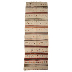 Wide Kilim Runner from Konya, Central Anatolia, Turkey, Mid-20th C