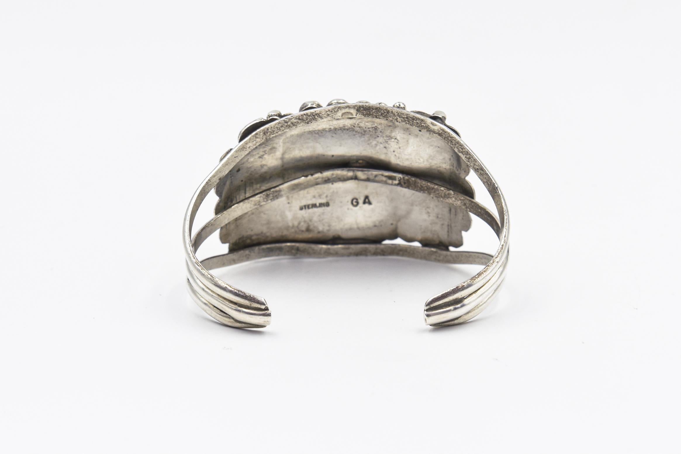 da uomo o donna Bracciale largo in argento Navajo Native American Spiny Oyster di Gilbert Adakai in vendita