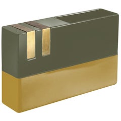 Wide Ochre and Green Vase by Dimorestudio