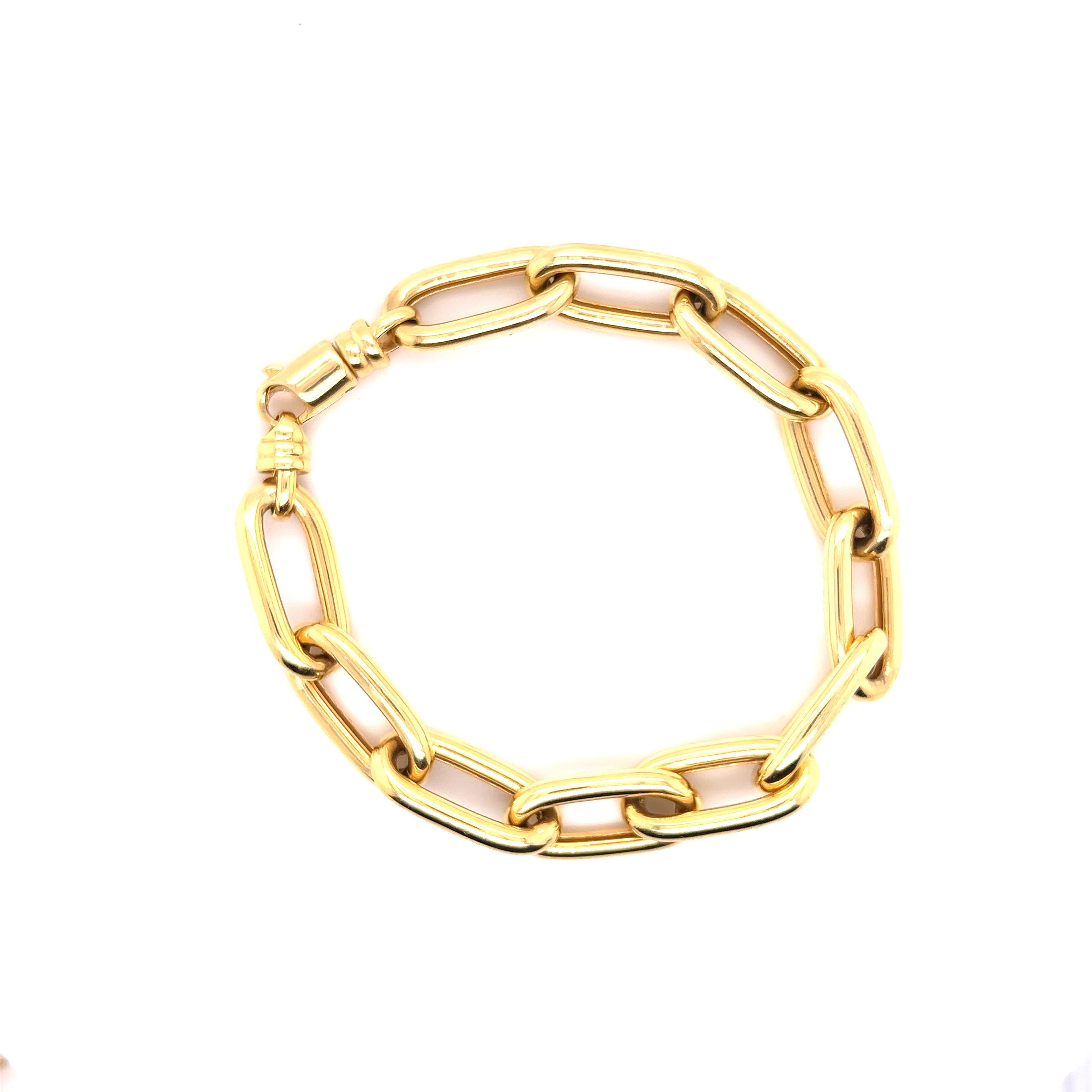 Wide Open Link Paper Clip Bracelet 14k Yellow Gold For Sale at 1stDibs tiffany paper clip