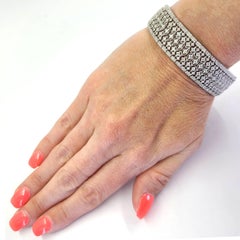 Platinum Wide Openwork Diamond Bracelet, 3.00ct VS G, 7 Inches Long