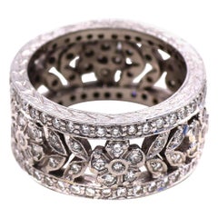 Wide Ornate Diamond Eternity Band