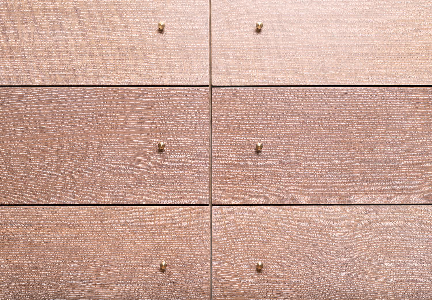Modern Wide Pacific Dresser in Cerused White Oak by VOLK For Sale