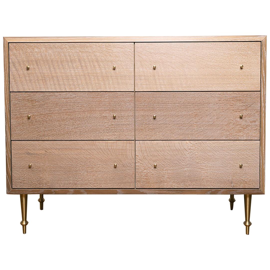 Wide Pacific Dresser in Cerused White Oak by VOLK