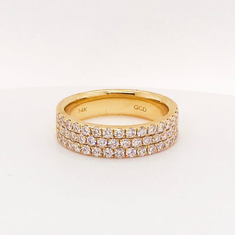 Wide Pave Band Ring in 14 Karat Yellow Gold with 1 Carat Diamonds For ...
