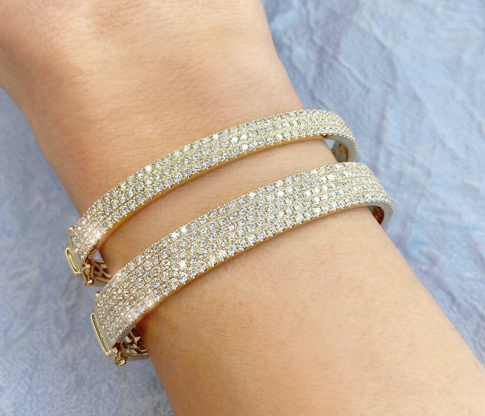 Diamond (2.35 total carat weight) bangle bracelet in 14k yellow gold. Perfect for an anniversary or valentine's day. The bracelet is designed and handmade locally in Los Angeles by Sage Designs L.A. using earth-mined and conflict free diamonds. 6.5