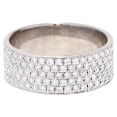 Wide Pavé Diamond Band, 14K White Gold, Ring, Wide Diamond Wedding