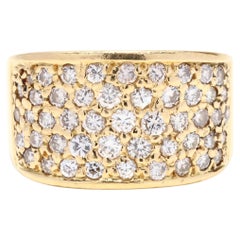 ON HOLD" Breiter Pavé-Diamantring, 18K Gelbgold, Ring, Statement-Diamant
