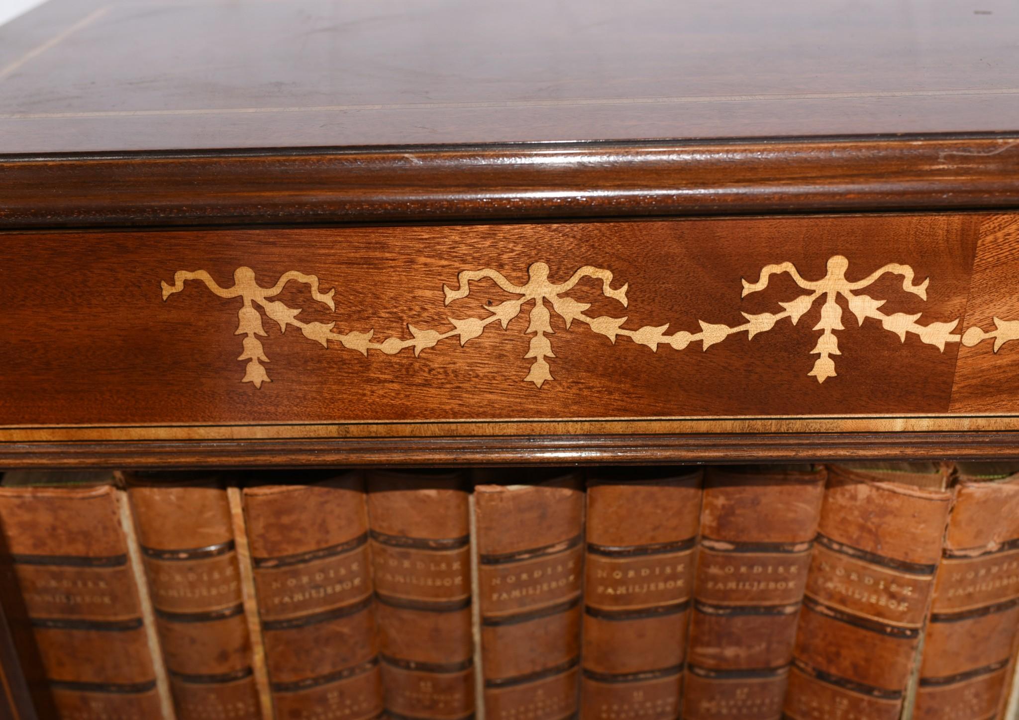 Wide Regency Open Bookcase, Mahogany Inlay Library Study For Sale at ...