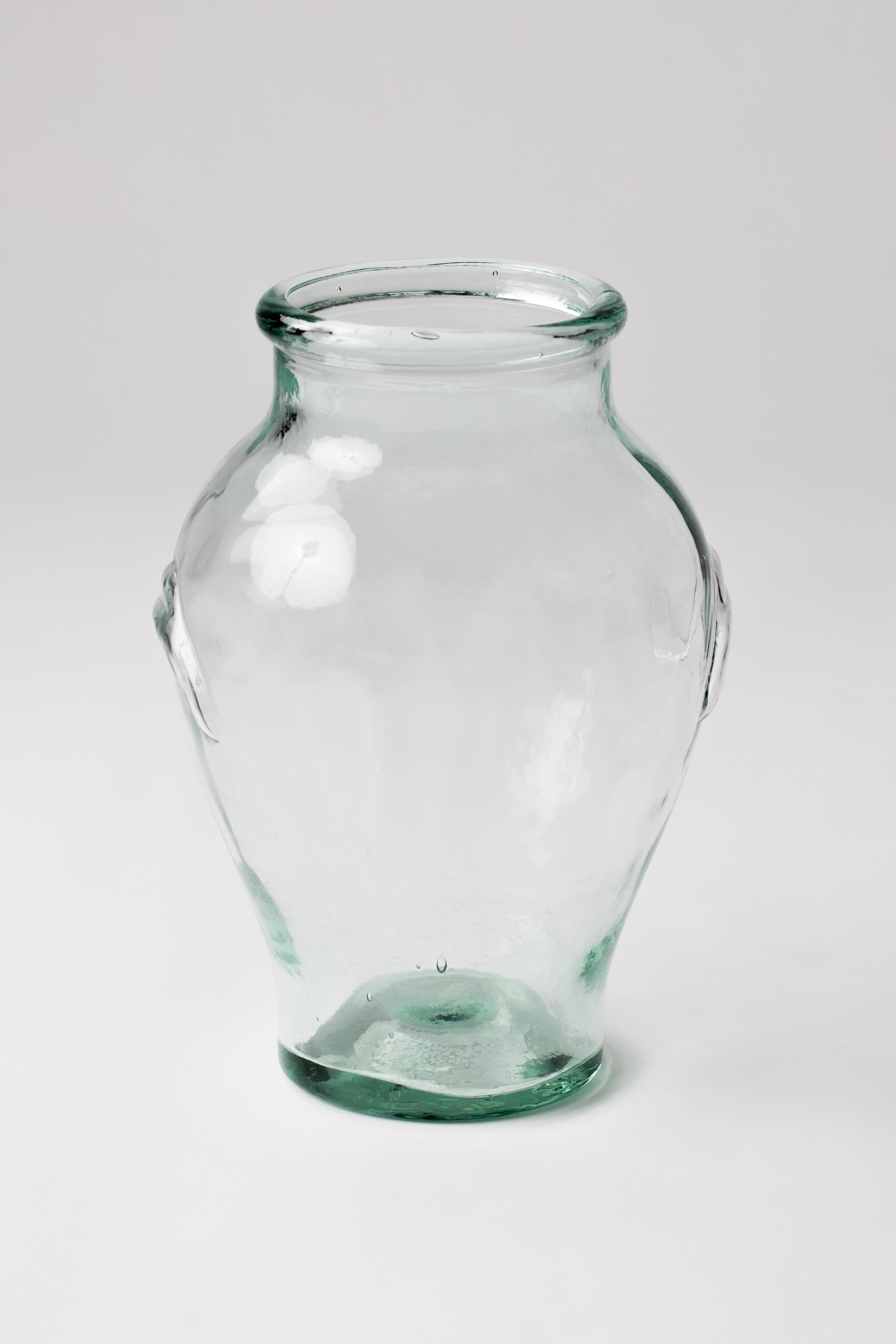 Rosenthal 1970's Italienisch blass grün geblasen Glas Olive Jar Vase (Moderne der Mitte des Jahrhunderts) im Angebot