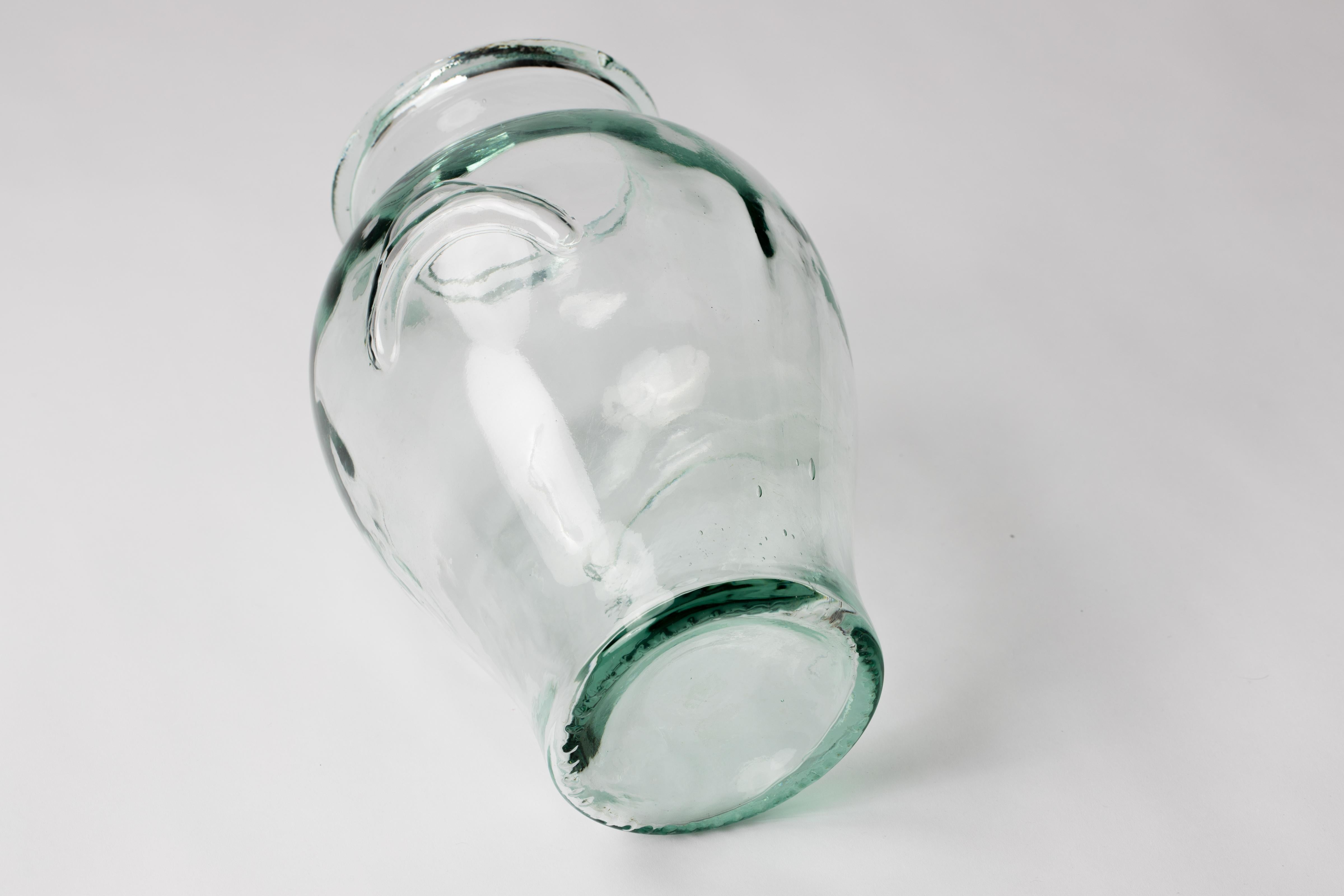 20th Century Rosenthal 1970's Italian Pale Green Blown Glass Olive Jar Vase For Sale