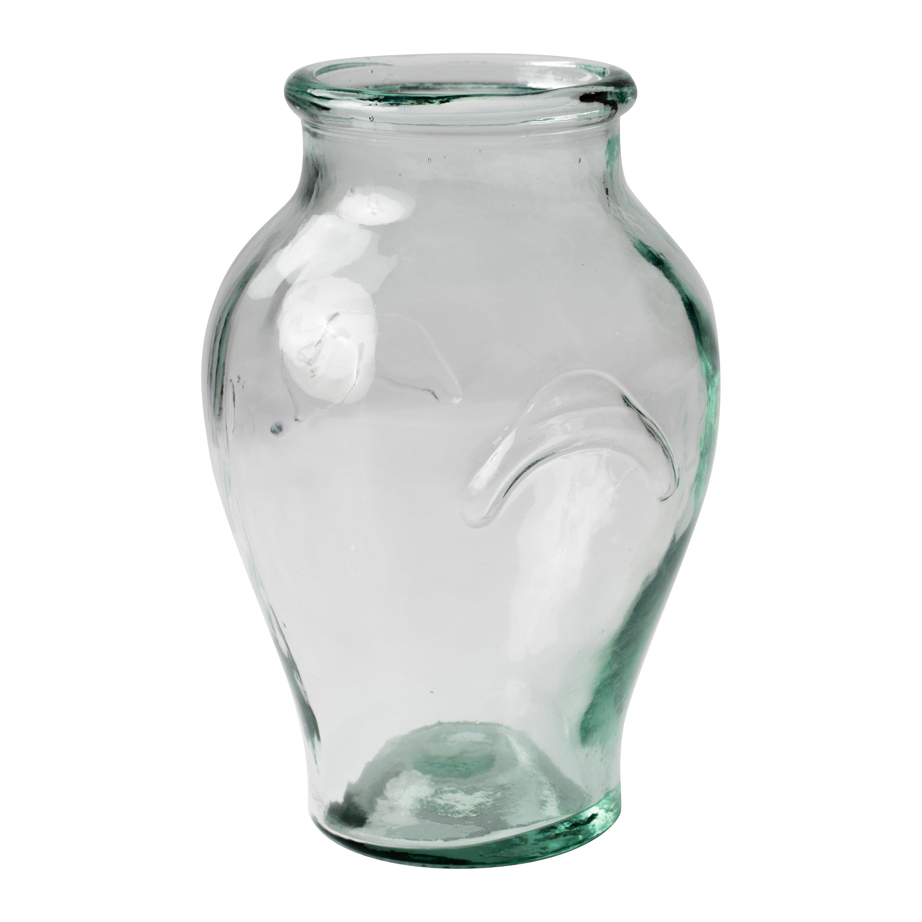 Rosenthal 1970's Italian Pale Green Blown Glass Olive Jar Vase For Sale