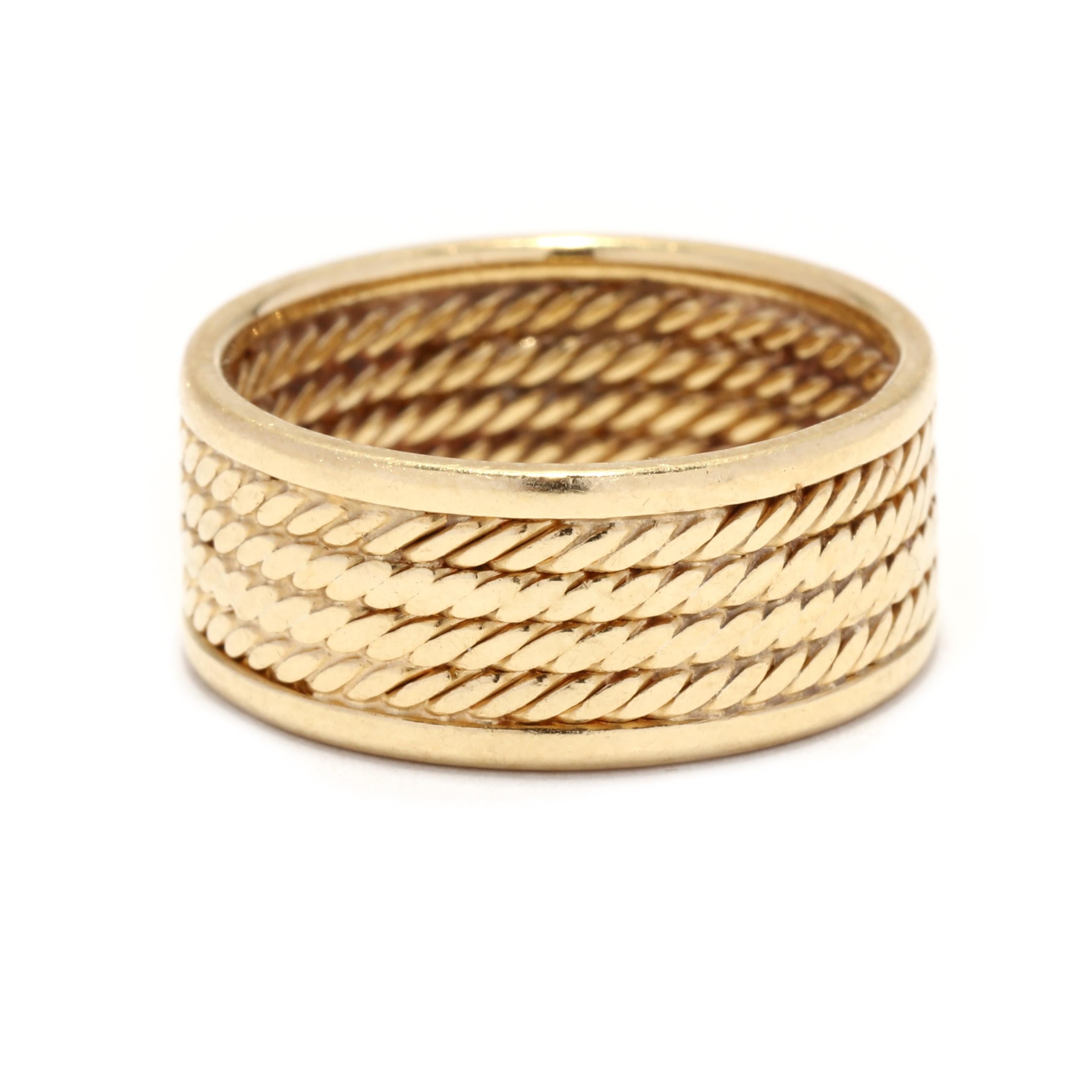Breiter Seilbandring, 14KT Gelbgold, Ring im Zustand „Gut“ in McLeansville, NC