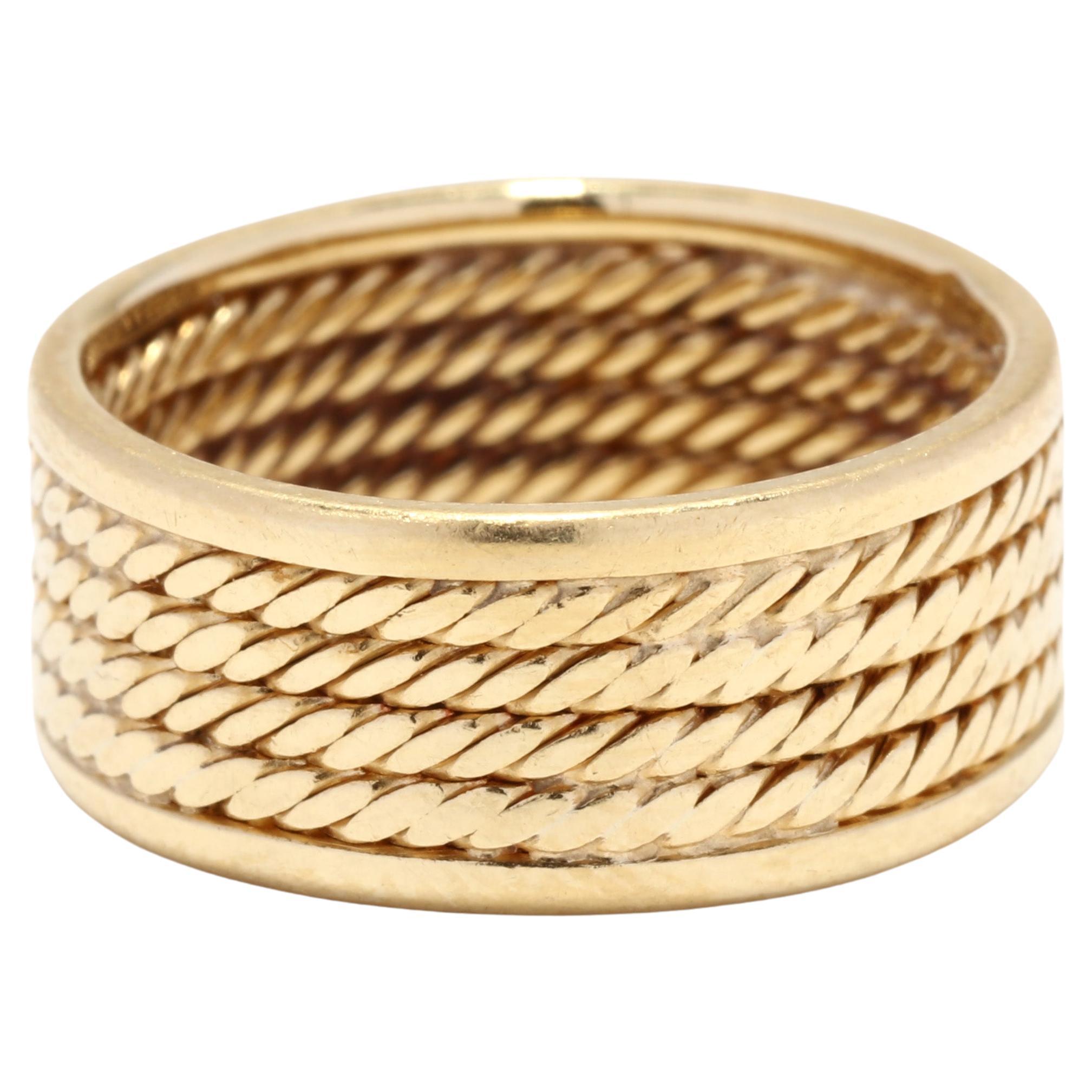 Breiter Seilbandring, 14KT Gelbgold, Ring