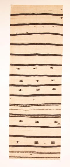 Wide Runner Anatolian Neutral Kilim, 1960s