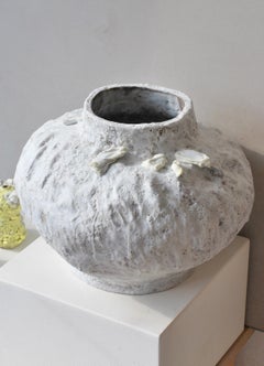 Wide Sandstone Vessel Vase by Moïo Studio