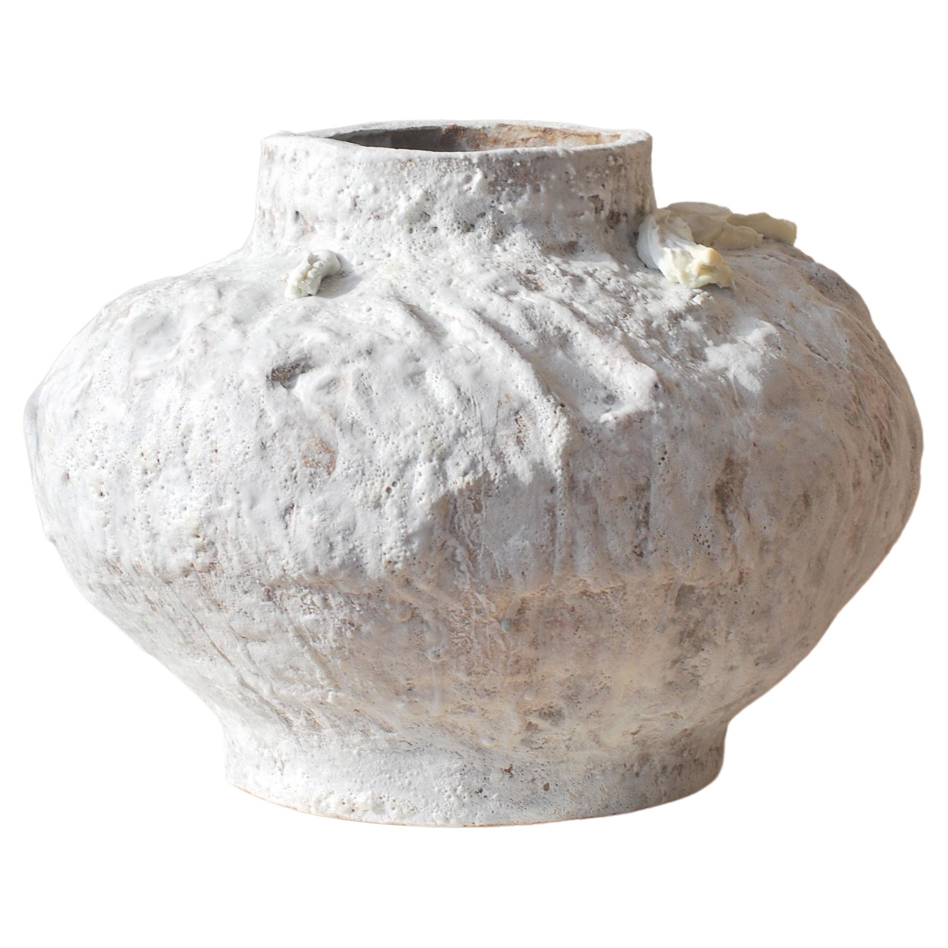 Wide Sandstone Vessel Vase by Moïo Studio