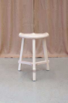 Wide Seat Small Wooden Make-Up Stool