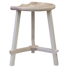 Wide Seat Small Wooden Make-Up Stool