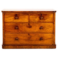 Wide Shaped Satin and Birch Chest of Drawers