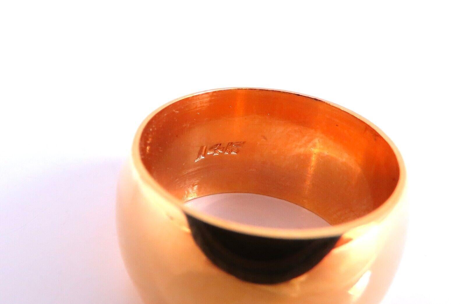 Wide Solid 11.5mm Band 14kt Gold Ring 8 In New Condition For Sale In New York, NY