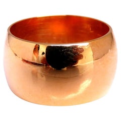 Breite solide 11,5 mm Band 14kt Gold Ring 8