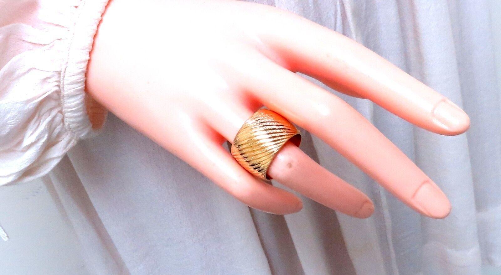 da uomo o donna Anello largo solido da 16 mm in oro 14kt 9,5 in vendita