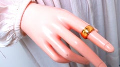 Wide Solid 9.5mm Band 14kt Gold Ring 6 LS*