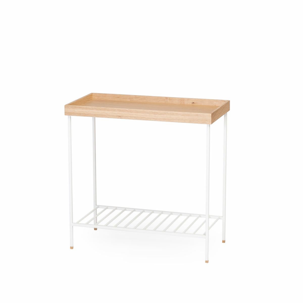 Turc Large table d'appoint / Stand pour plantes en Wood Wood Wood - Série EDGE, avec pieds en métal en vente