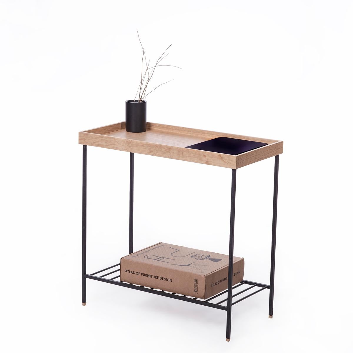 XXIe siècle et contemporain Large table d'appoint / Stand pour plantes en Wood Wood Wood - Série EDGE, avec pieds en métal en vente