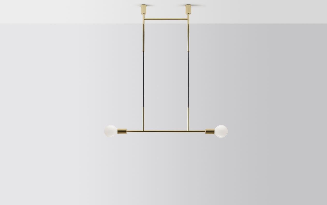Wide step by Volker Haug.
Dimensions: W 24.8 x H 108 cm.
Materials: Polished, bronzed brass or steel.
Finish: Raw, satin lacquer or powdercoaT.
Weight: approx 1.2 kg.

Lamp: 240V E27 (120V E26 US) 

Step & Kick combines structural lines and