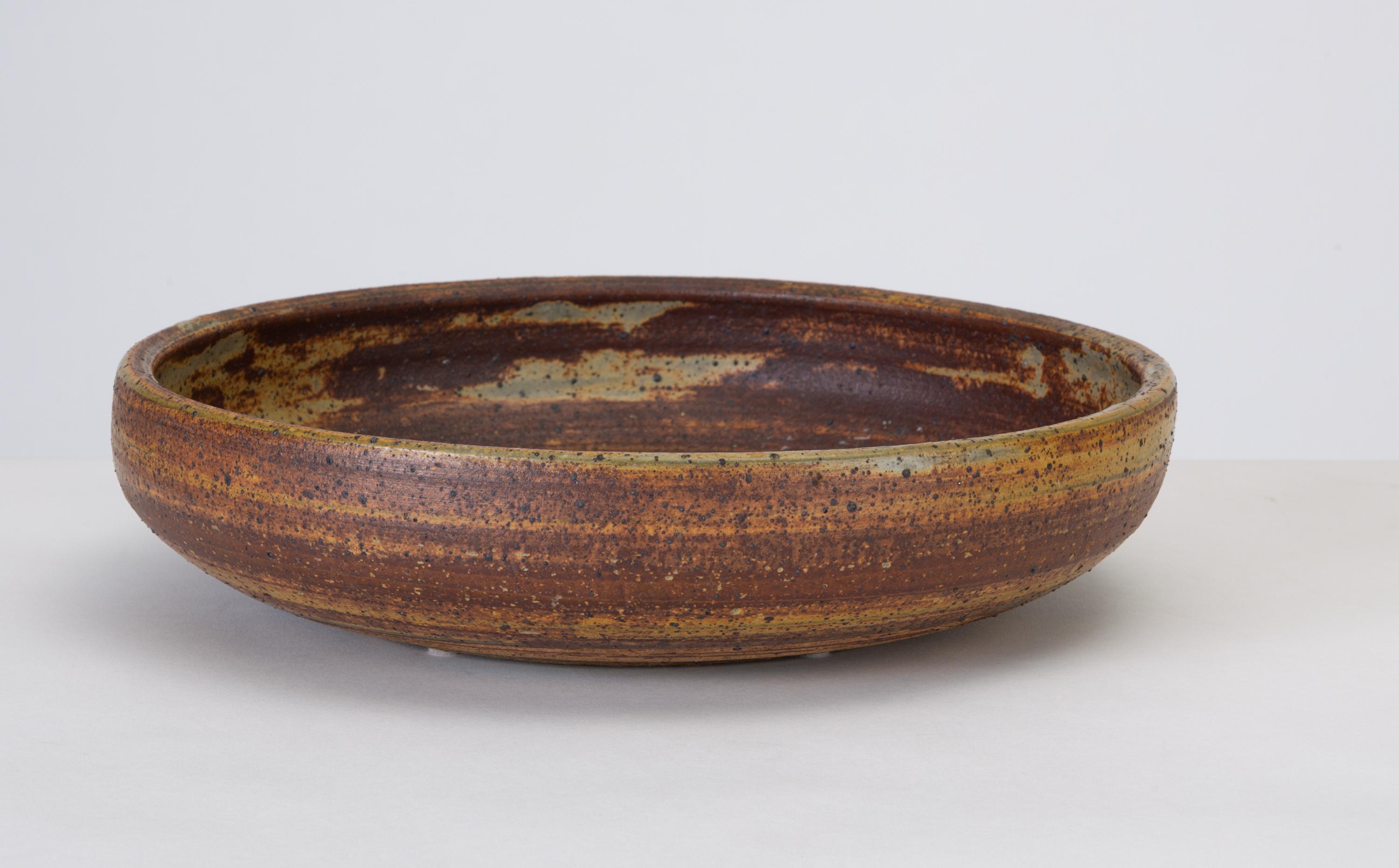 Mid-Century Modern Wide Stoneware Bowl