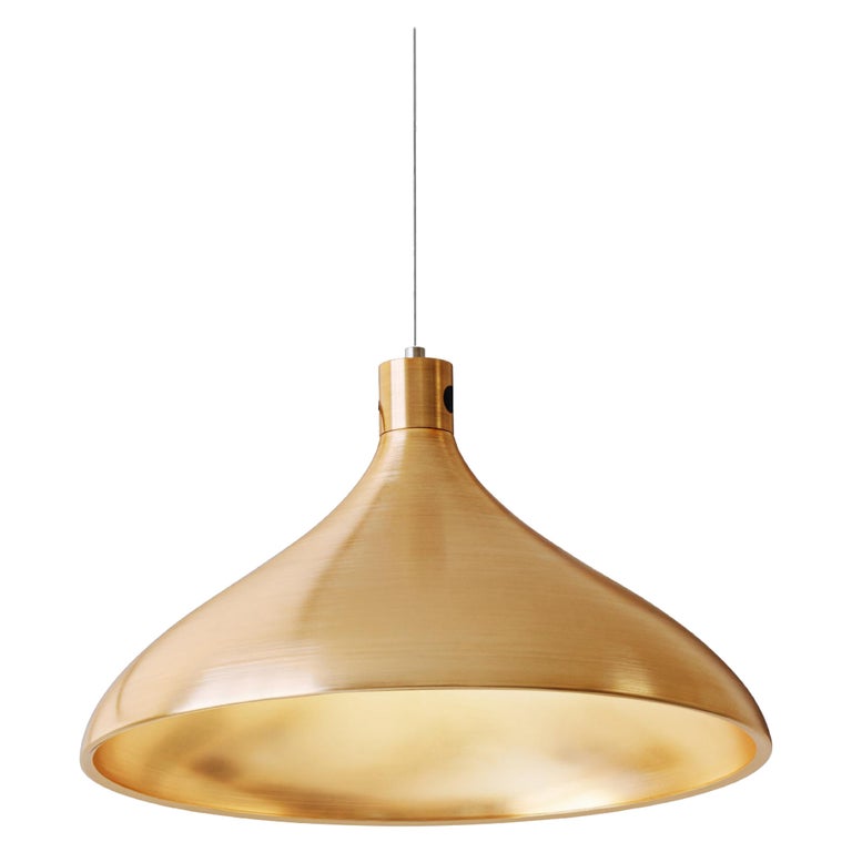 Wide Swell String Pendant Light in Brass by Pablo Designs For Sale at
