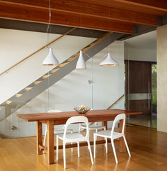 Lampada a sospensione a corda Wide Swell in bianco e ottone di Pablo Designs