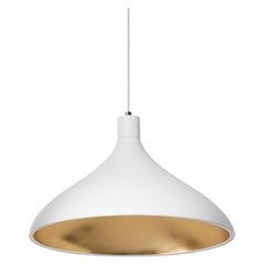 Wide Swell String Pendant Light in White and Brass by Pablo Designs
