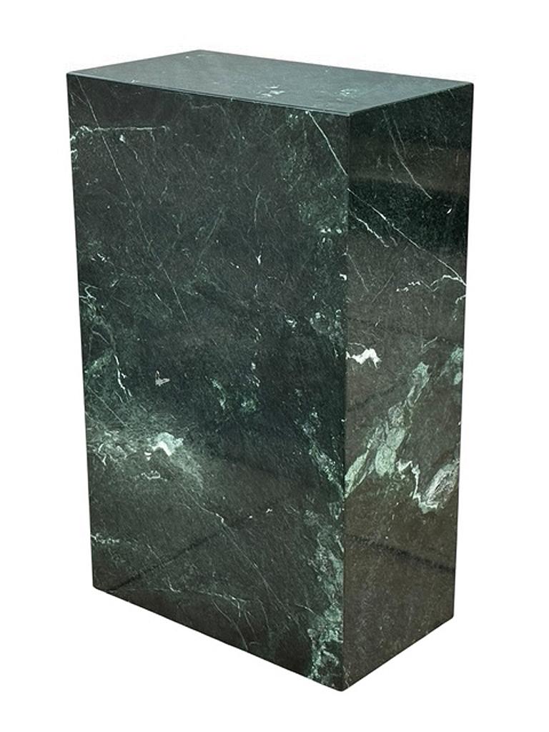 Post-Modern Wide & Tall Mid Century Italian Modern Dark Green Marble Pedestal or Side Table For Sale