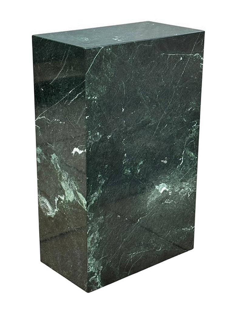 Late 20th Century Wide & Tall Mid Century Italian Modern Dark Green Marble Pedestal or Side Table For Sale
