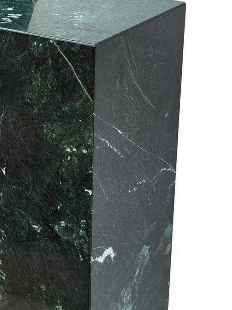 Wide & Tall Mid Century Italian Modern Dark Green Marble Pedestal or Side Table For Sale 3
