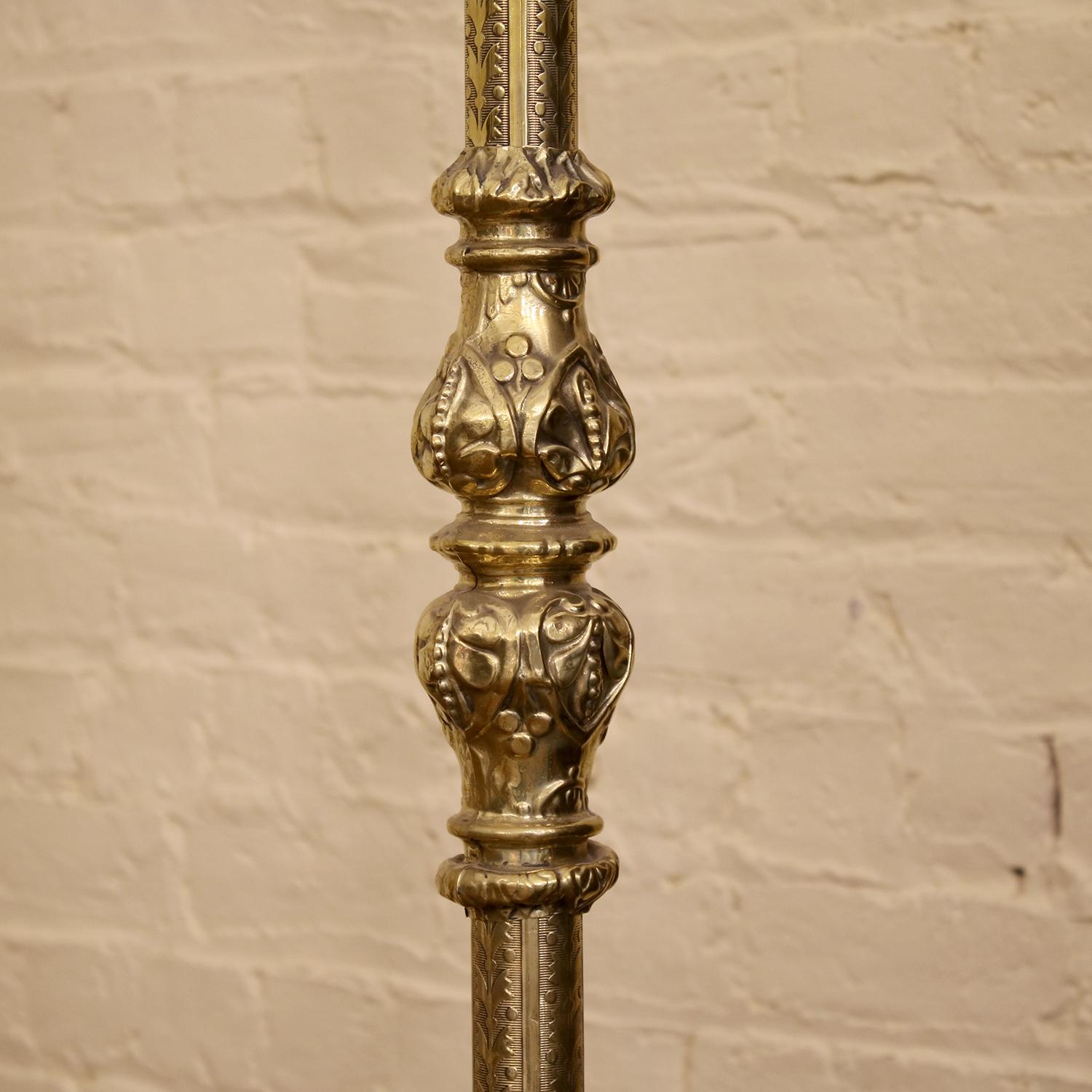 Late Victorian Wide Tall Post Brass Antique Bed MSK63