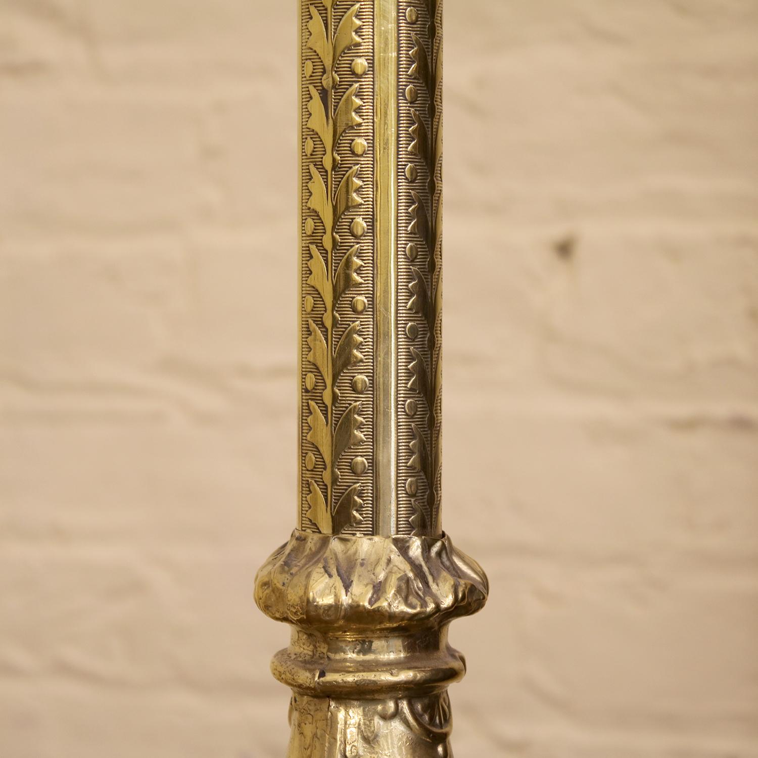 Late Victorian Wide Tall Post Brass Antique Bed MSK63