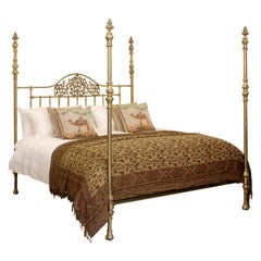 Wide Tall Post Brass Antique Bed MSK63