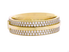 Wide Tiffany & Co. T Diamond Pave Ring, in Yellow Gold