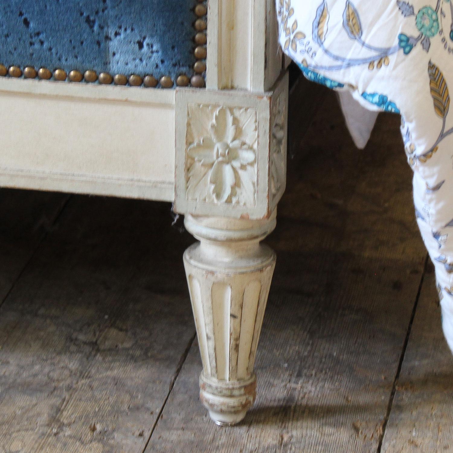 Wide Upholstered French Antique Bed, WK182 4