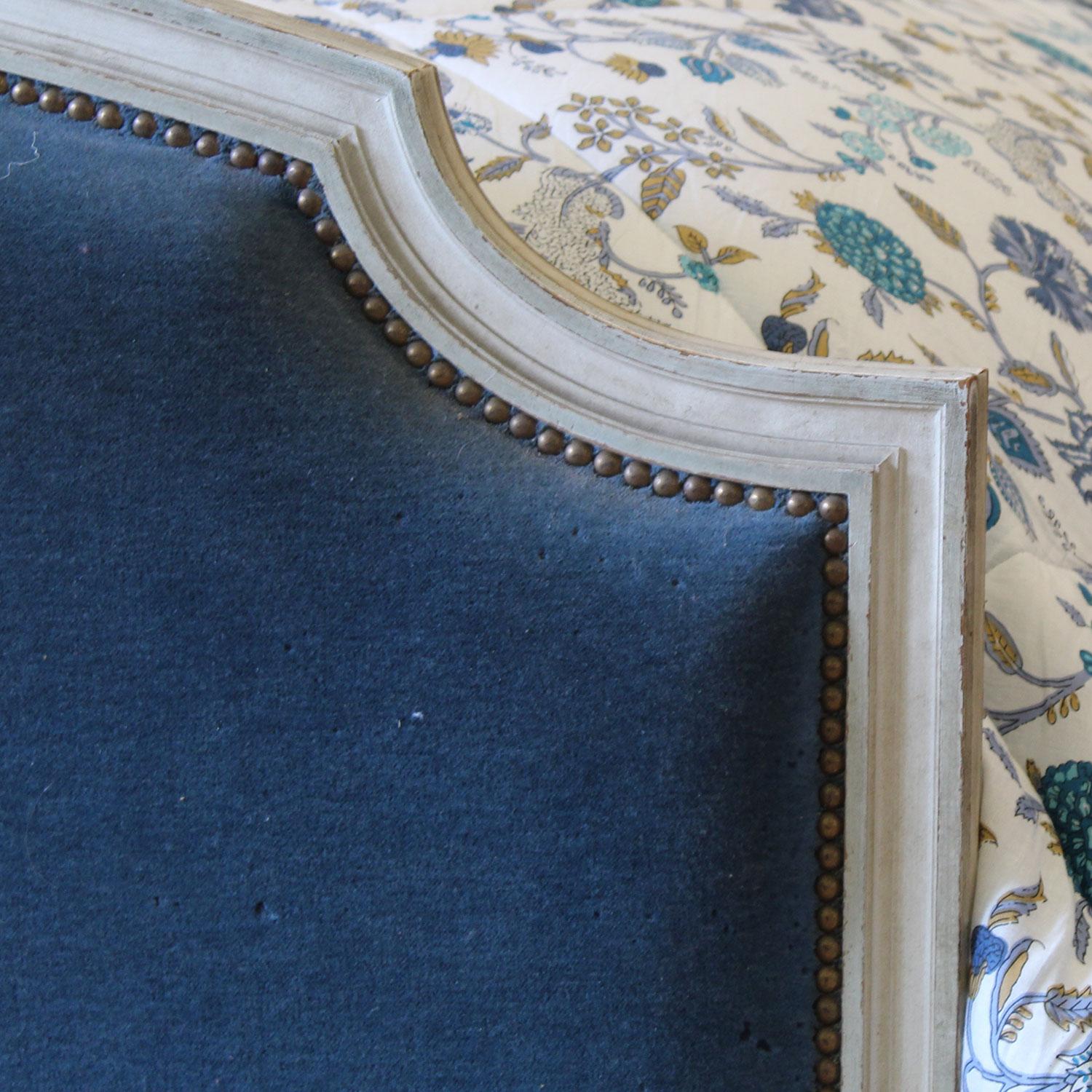 Wide Upholstered French Antique Bed, WK182 5