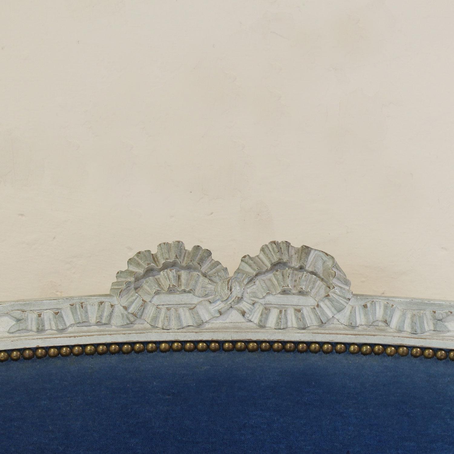 Art Nouveau Wide Upholstered French Antique Bed, WK182