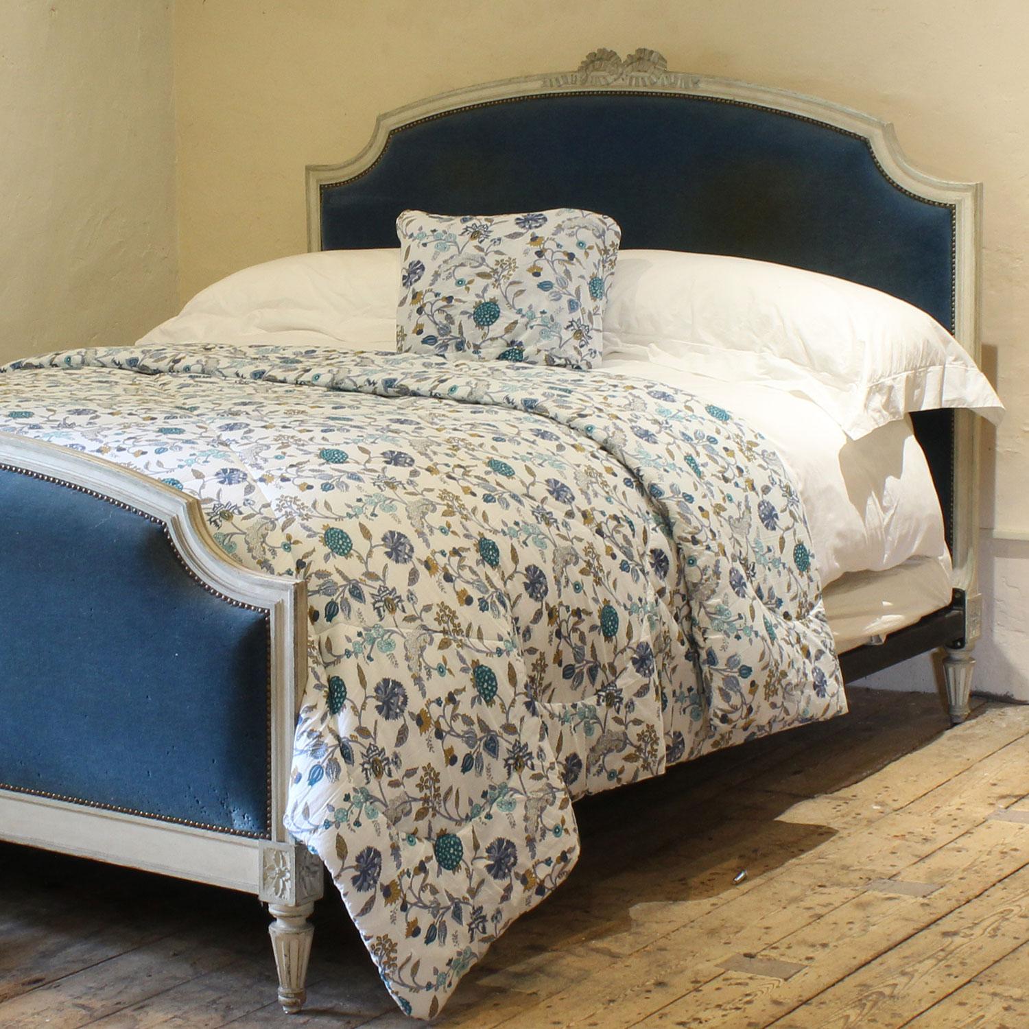 20th Century Wide Upholstered French Antique Bed, WK182