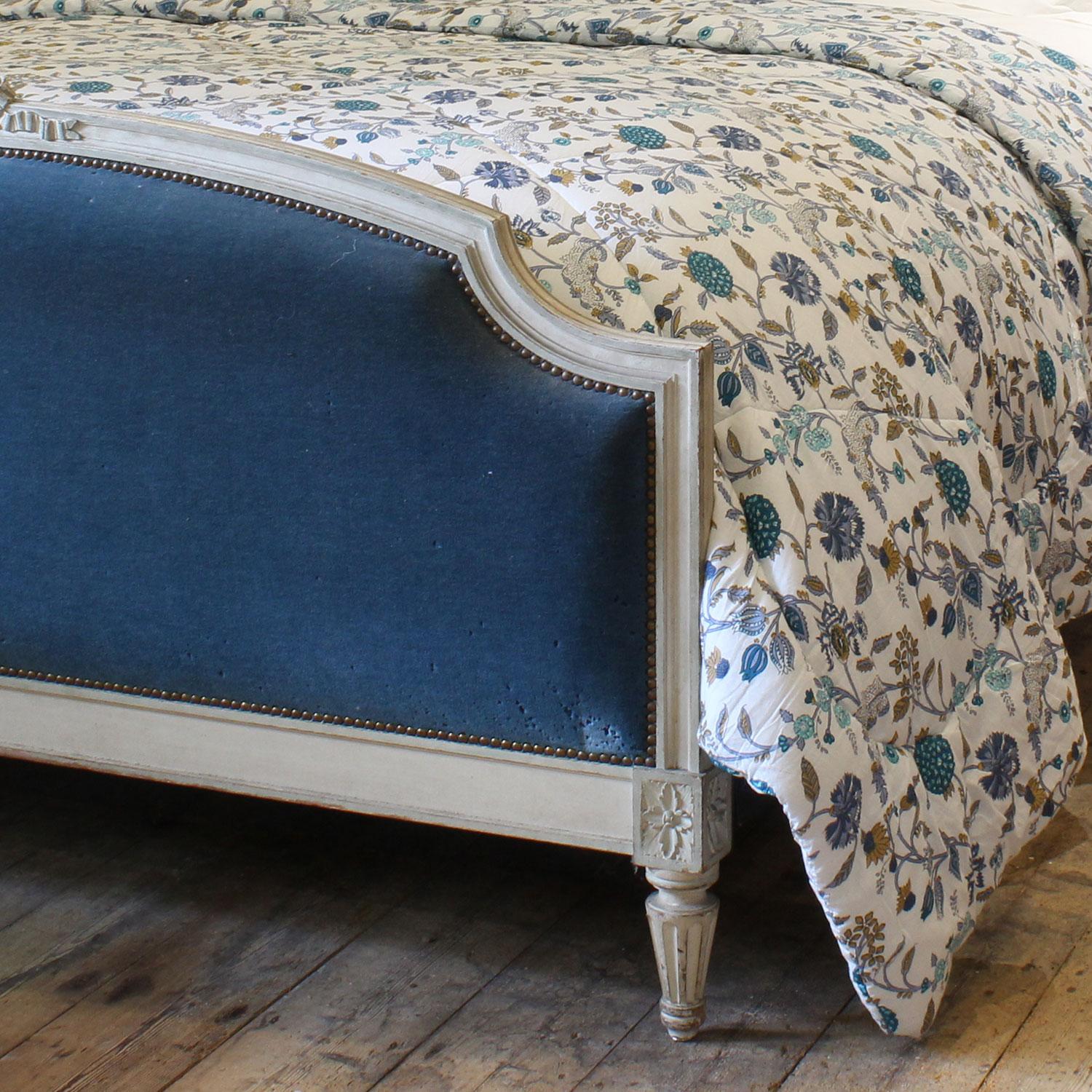 Wide Upholstered French Antique Bed, WK182 1
