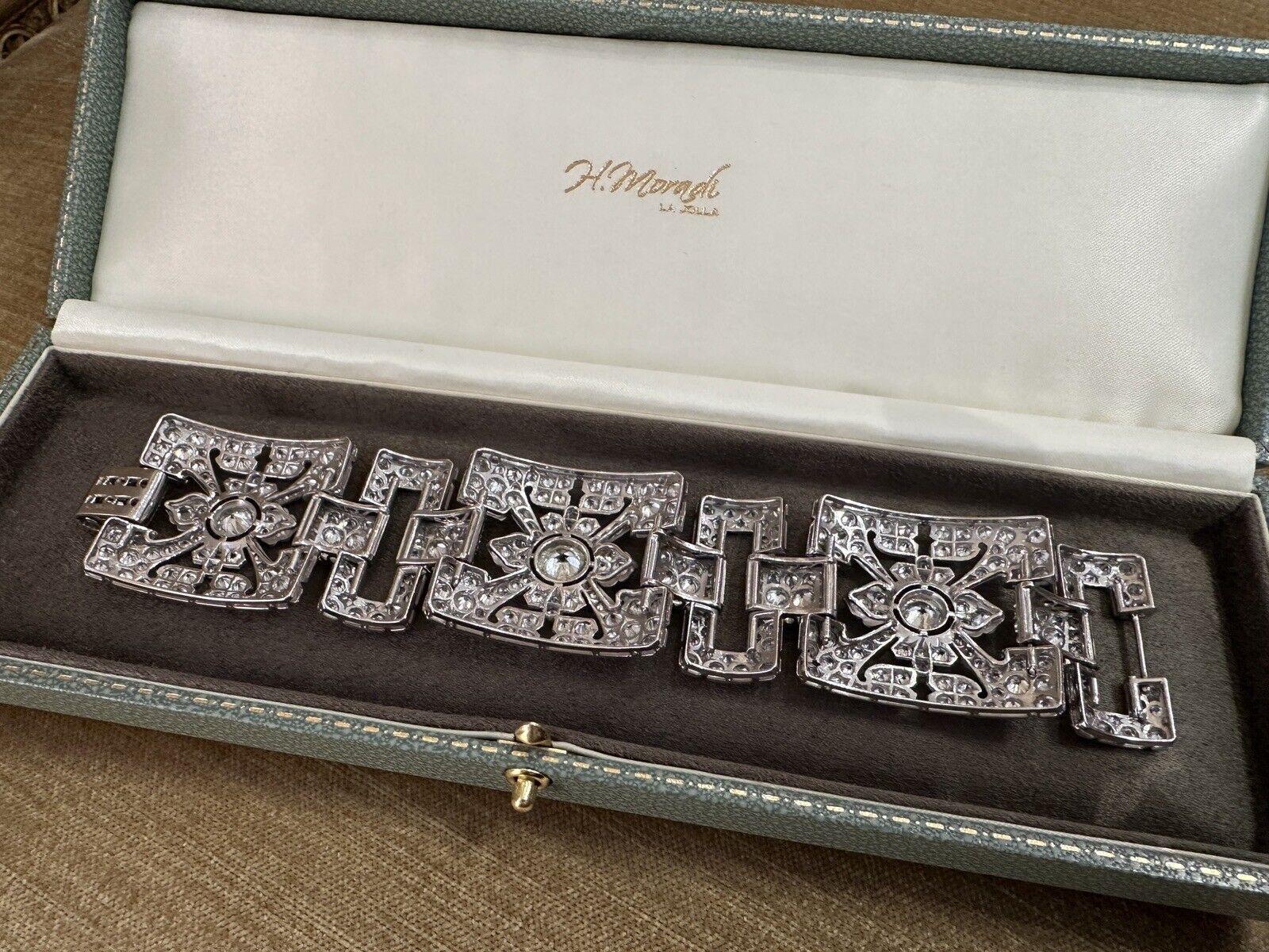 Bracelet vintage en platine et or blanc 35 carats en vente 1
